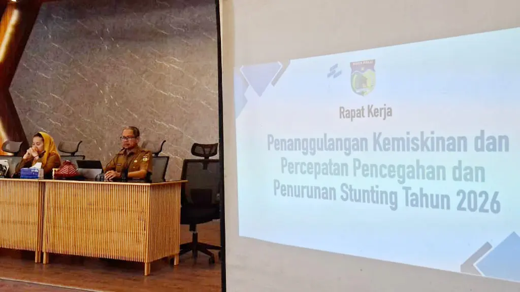 Wawali Imelda pada Raker Penanggulangan kemiskinan dan pencegahan stunting di Palu, Selasa (14/4/2026). (©Prokopim Setda Kota Palu/Jufri)