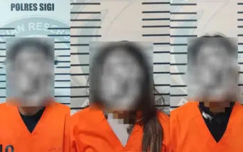 UI, DR dan MH, ketiganya ditangkap aparat Polres Sigi karena dugaan mengedarkan sabu di wilayah Palolo, SIgi. (©Humas Polres Sigi)