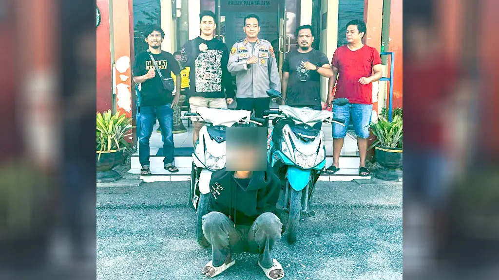 CP, terduga pelaku curanmor lisntas Palu-Sigi di mapolsek Palu Selatan. (©Humas Polresta Palu)