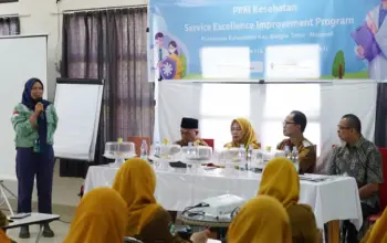 Peluncuran Service Excellence Improvement Program bagi tenaga kesehatan dan staf Puskesmas Bahomotefe. (©PT Vale Indoensia)
