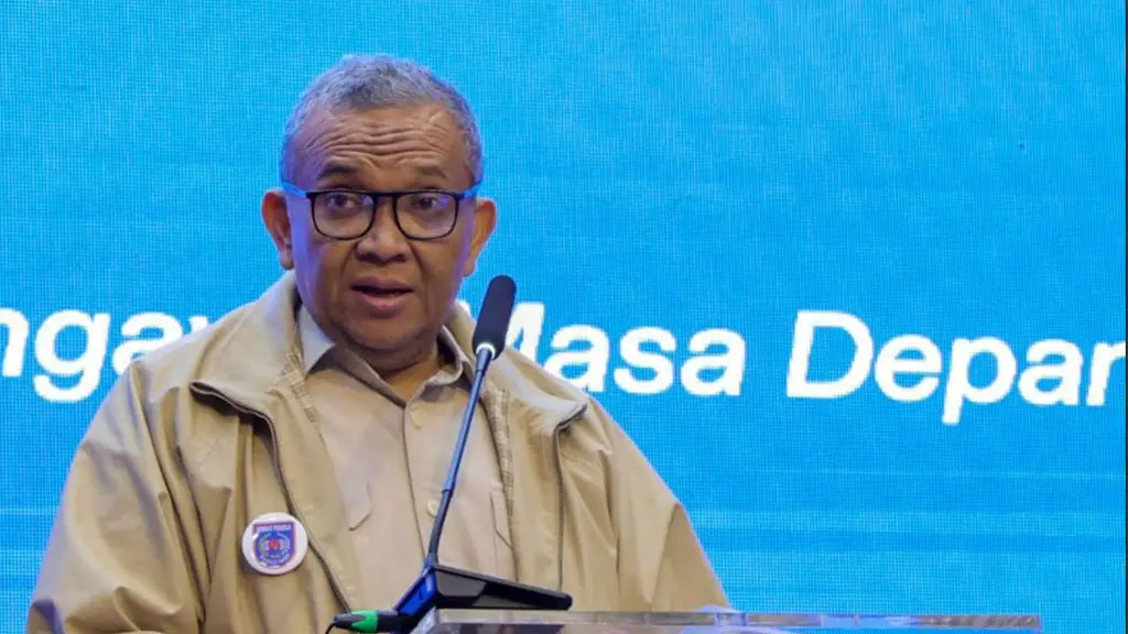 Wamenaker Afriansyah Noor pada Rapat Kerja Nasional Serikat Pekerja Sucofindo di Jakarta, Rabu (22/4/2026). (©Kemnaker)