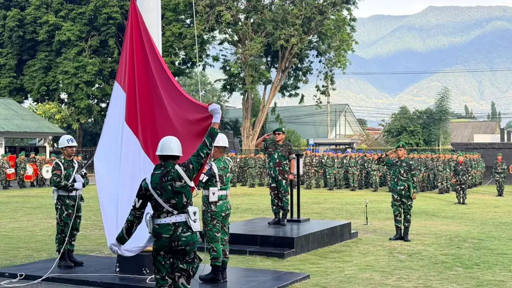 Upacara Harkitnas 2026 di Makodam XXIII/Palaka Wira. Rabu (20/5/2026). (©Pendam/Pw)
