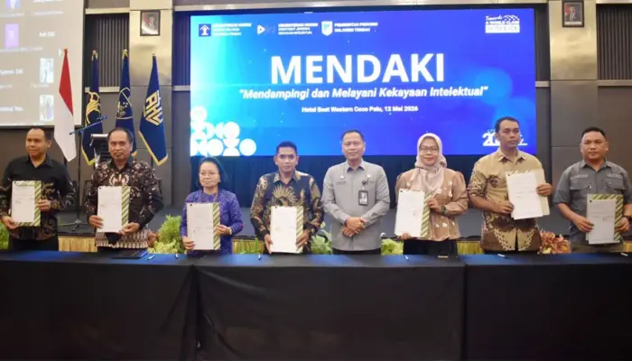 Resmikan Sentra Kekayaan Intelektual, Kanwil Kemenkum Sulteng Teken 48 PKS