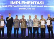 Peluncuran QR Code untuk pialang asuransi di Jakarta, Senin (4/5/2026). (© OJK)