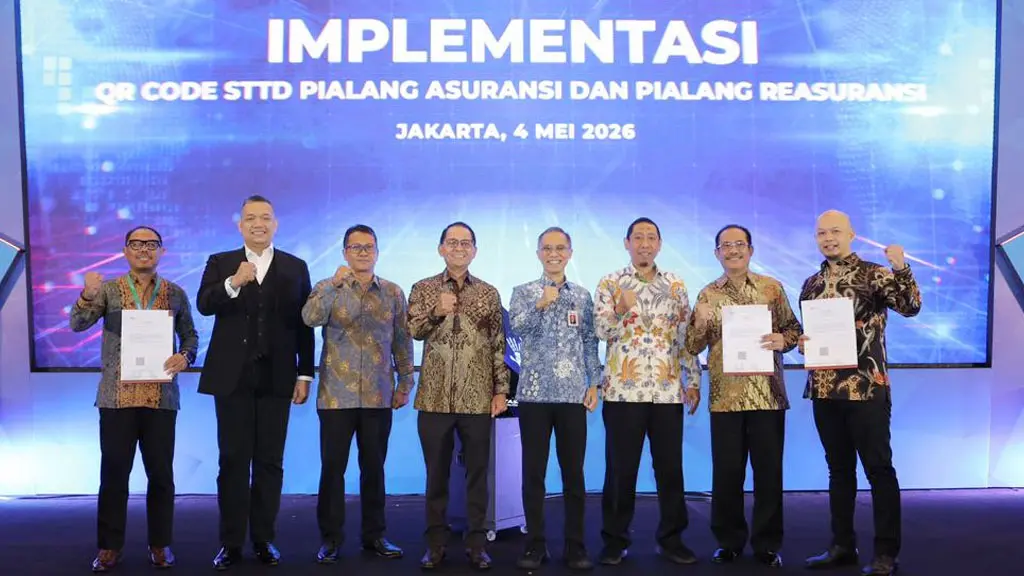 Peluncuran QR Code untuk pialang asuransi di Jakarta, Senin (4/5/2026). (© OJK)