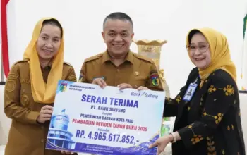 Bank Sulteng Antar Dividen Pemkot Palu ke Rujab Wali Kota