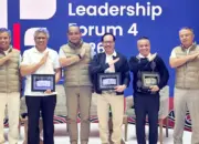 Wali Kota Palu Hadianto Rasyid (kedua kanan) pada Leadersihif Forum 2026 di Danau Toba, Sumut, Jumat (8/5/2026). (©Media Center Diskominfosantik Palu)