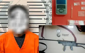 SD, tersangka kasus sabu dan pemilikan senpi rakitan. (©Humas Polres Sigi)