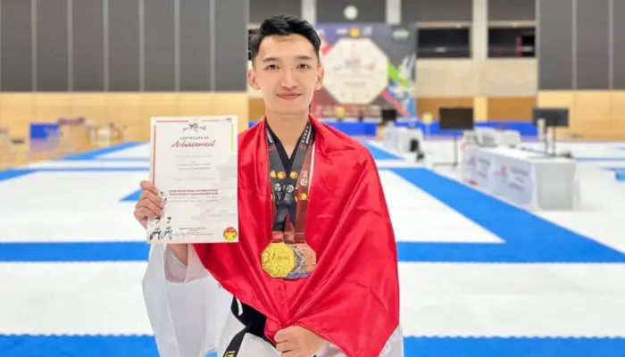 Briptu Johansen Raih 3 Medali di Taekwondo Internasional Osaka 2026