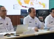 Kepala BMKG Teuku Faisal Fathani memaparkan distribusi puncak kemarau di Jakarta, Rabu (10/6/2026). (©BMKG)