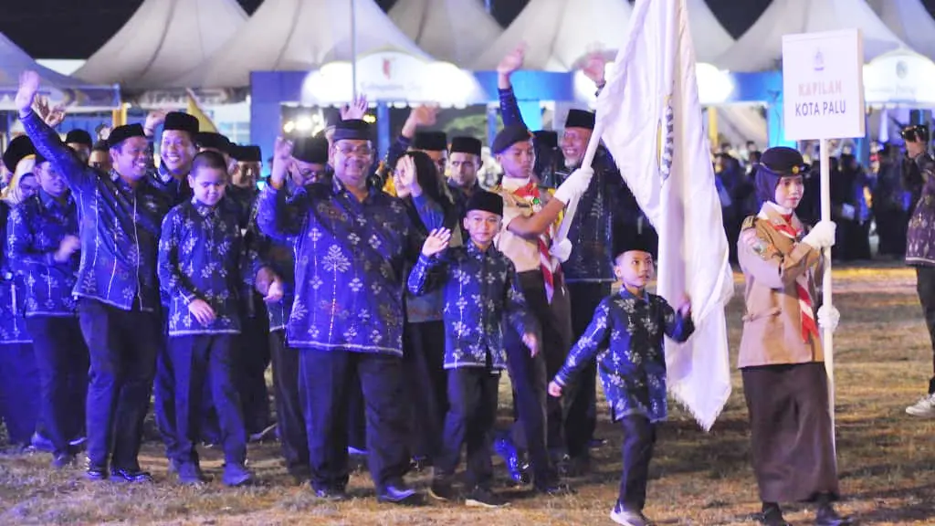 Kafilah Kota Palu pada MTQ XXXI di Kabupaten Sigi, Minggu (7/6/2026). (©Prokopim Setda Kota Palu/Imron)