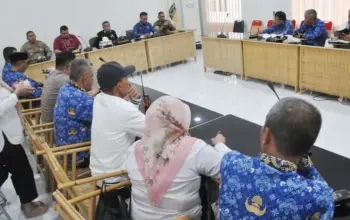 Wali Kota Hadianto memimpin rapat koordinasi Forkopimda terkait koeadaan pascagempa di palu, Rabu (17/6/2026). (©Prokopim Setda Kota Paluy/Imron)