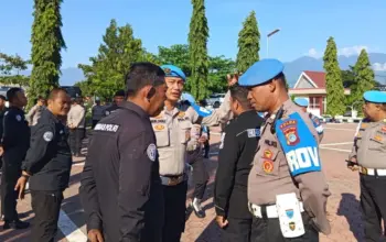 Penegakan disiplin bagi personel di Mapolda Sulteng, Rabu (10/6/2026). (©Humas Polda Sutleng)