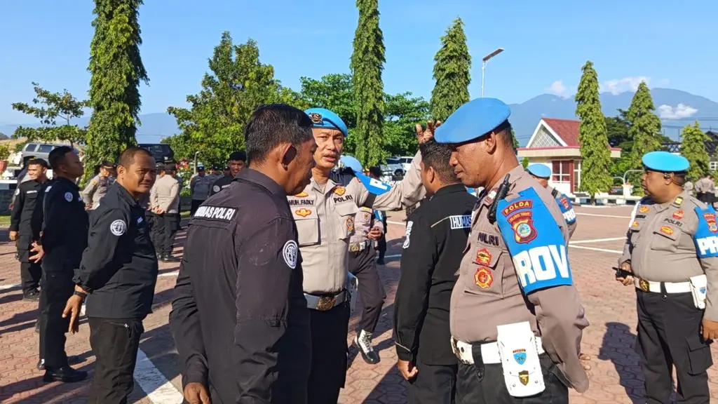 Penegakan disiplin bagi personel di Mapolda Sulteng, Rabu (10/6/2026). (©Humas Polda Sutleng)