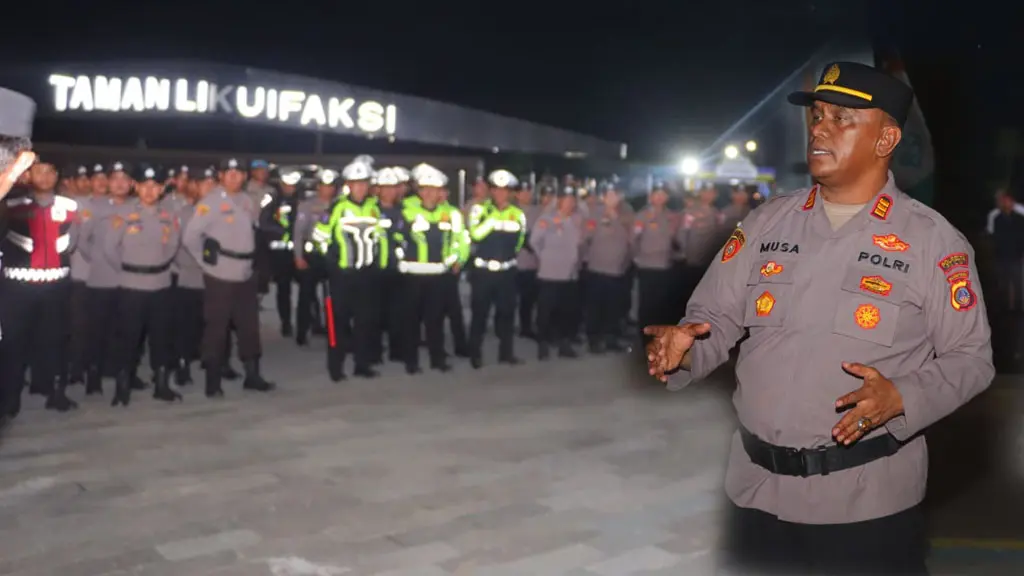 Kabag Ops Polres Sigi, AKP Musa pada pengamanan pembukaan MTQ XXXI di Taman Likuifaksi, Sigi, Minggu (7/6/2026). (©Humas Polres Sigi)