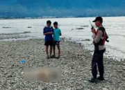 Mayat tanpa identitas di Pantai Talise Palu, Rabu (17/6/2026). (©Humas Polresta Palu)
