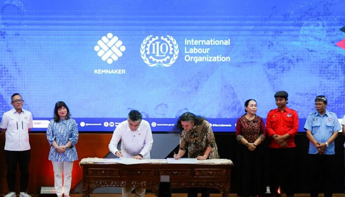 Kemnaker, Pengusaha, Serikat Pekerja, dan ILO Teken Deklarasi Pekerjaan Layak 2026–2030